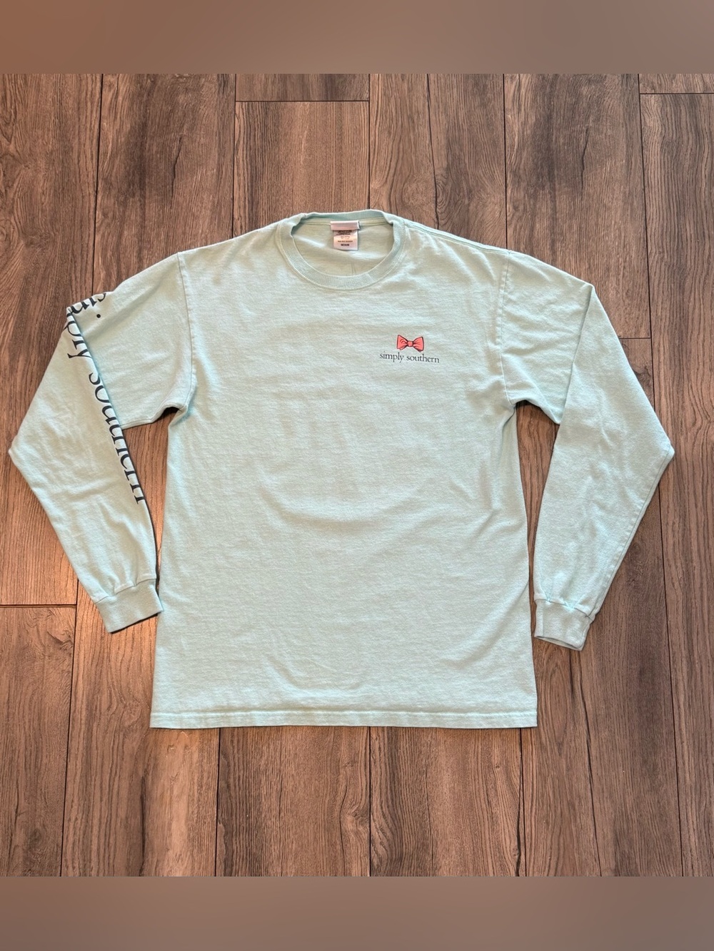 Simply Southern Pineapple Long Sleeve Shirt Medium Mint Green